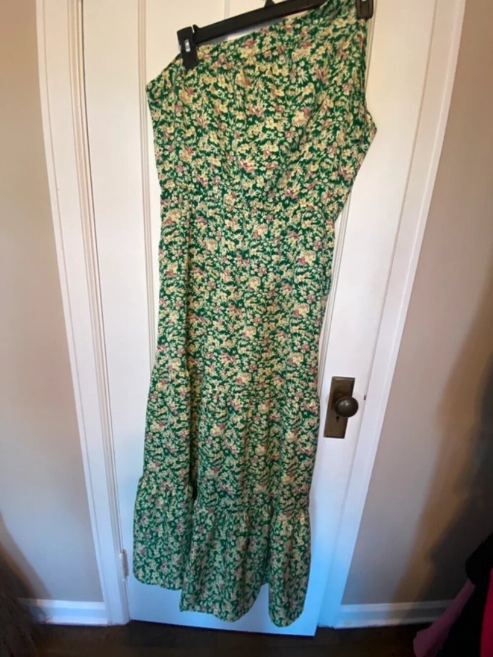 Women’s one shoulder green floral pretty garden size xl